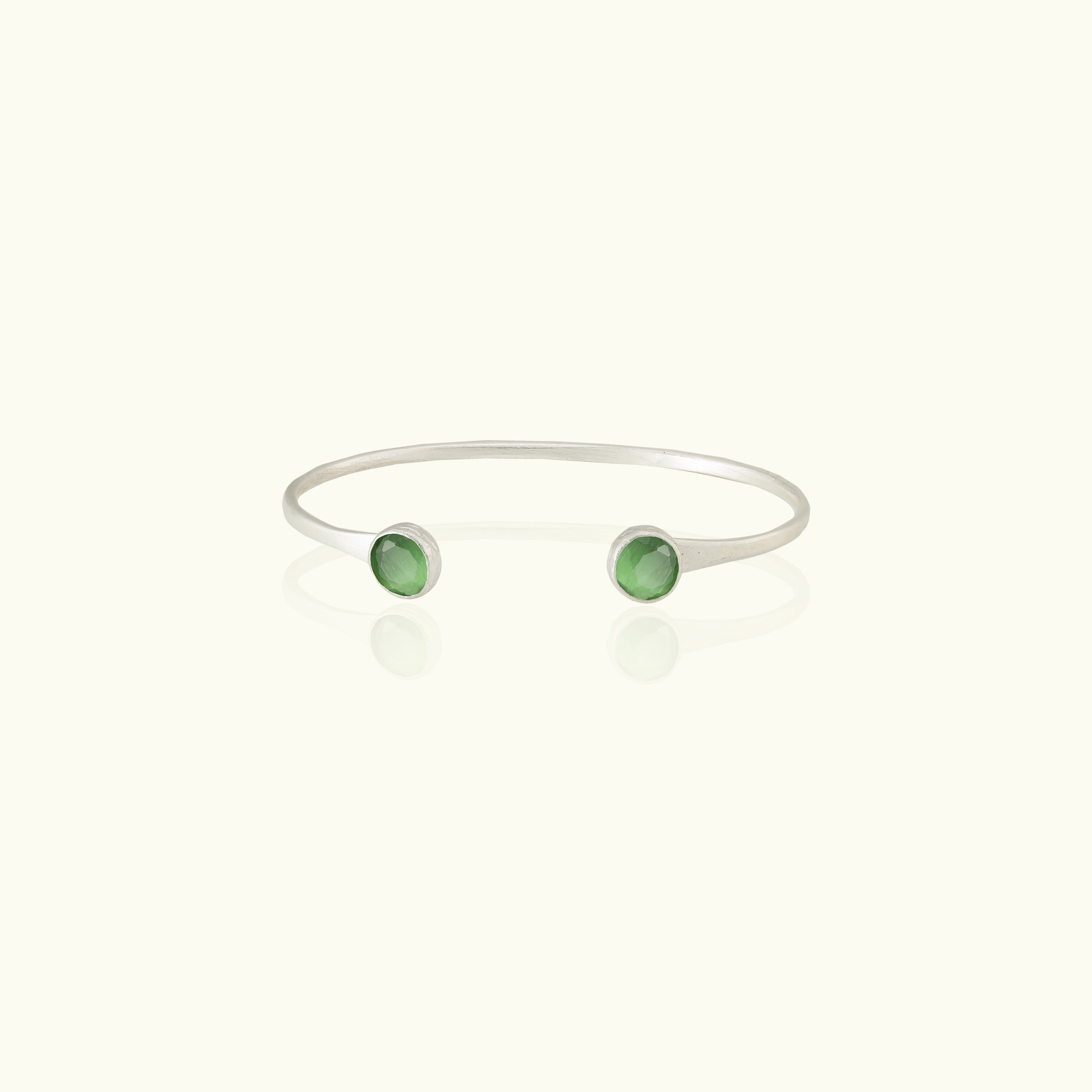 Circle Stone Silver Flex Cuff