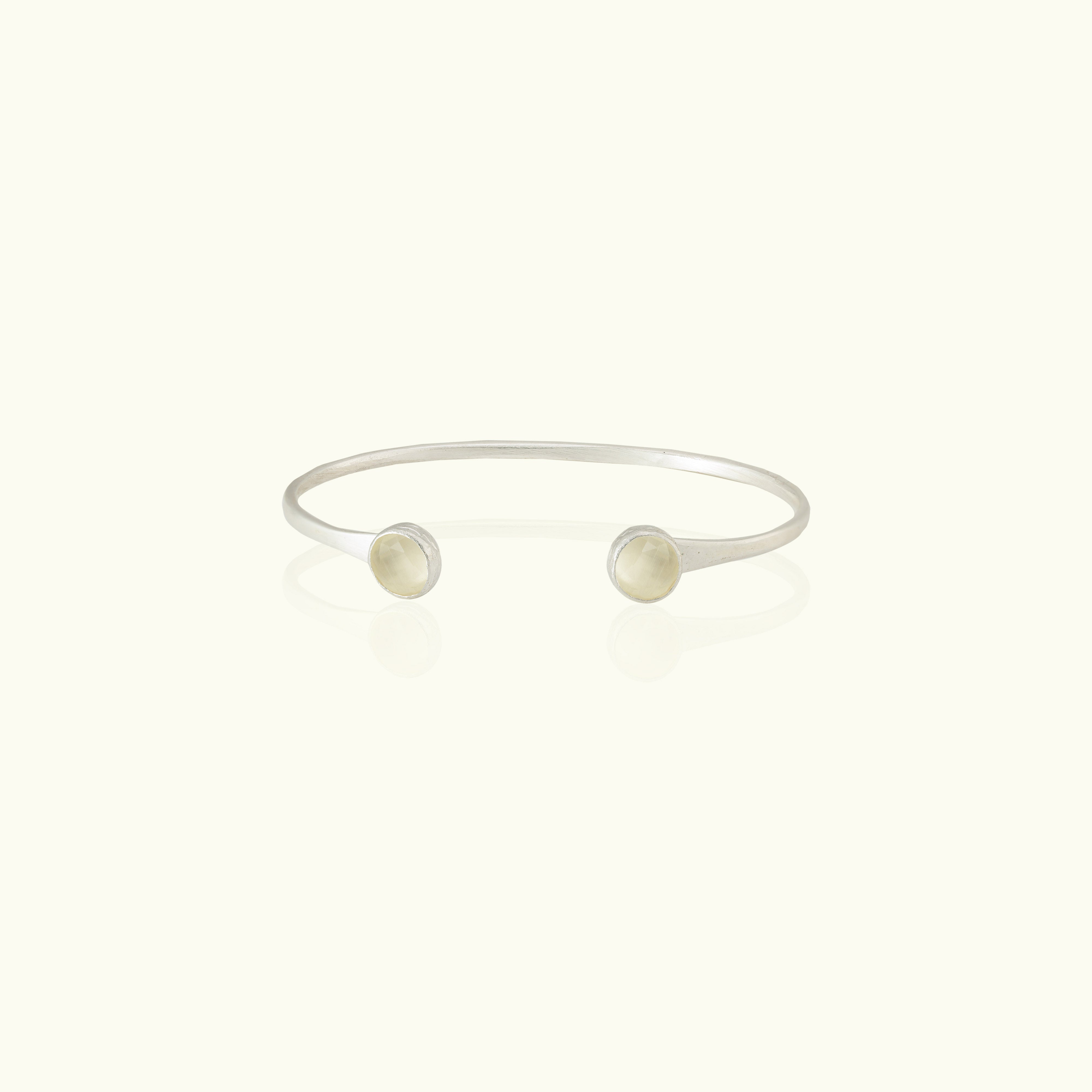 Circle Stone Silver Flex Cuff