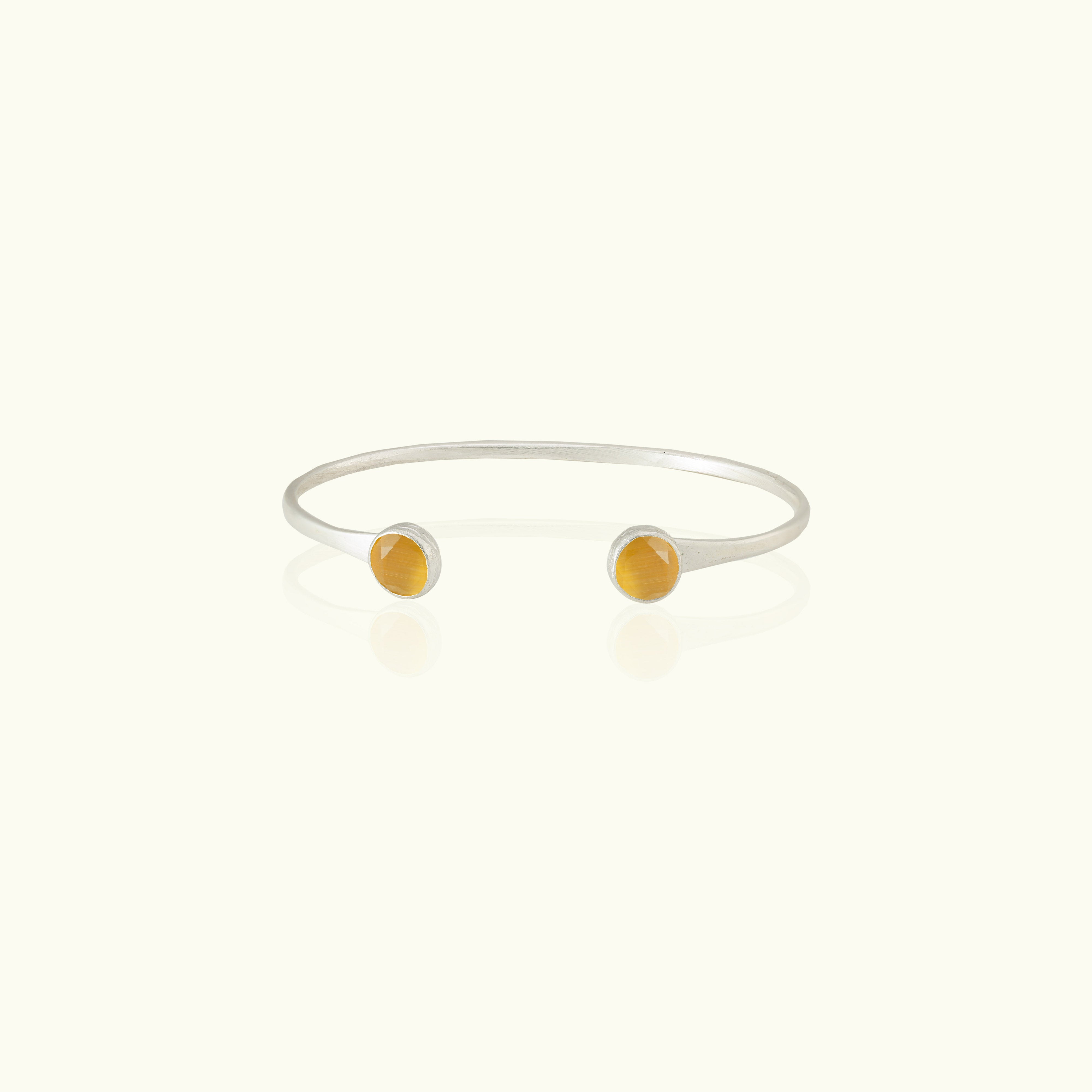 Circle Stone Silver Flex Cuff