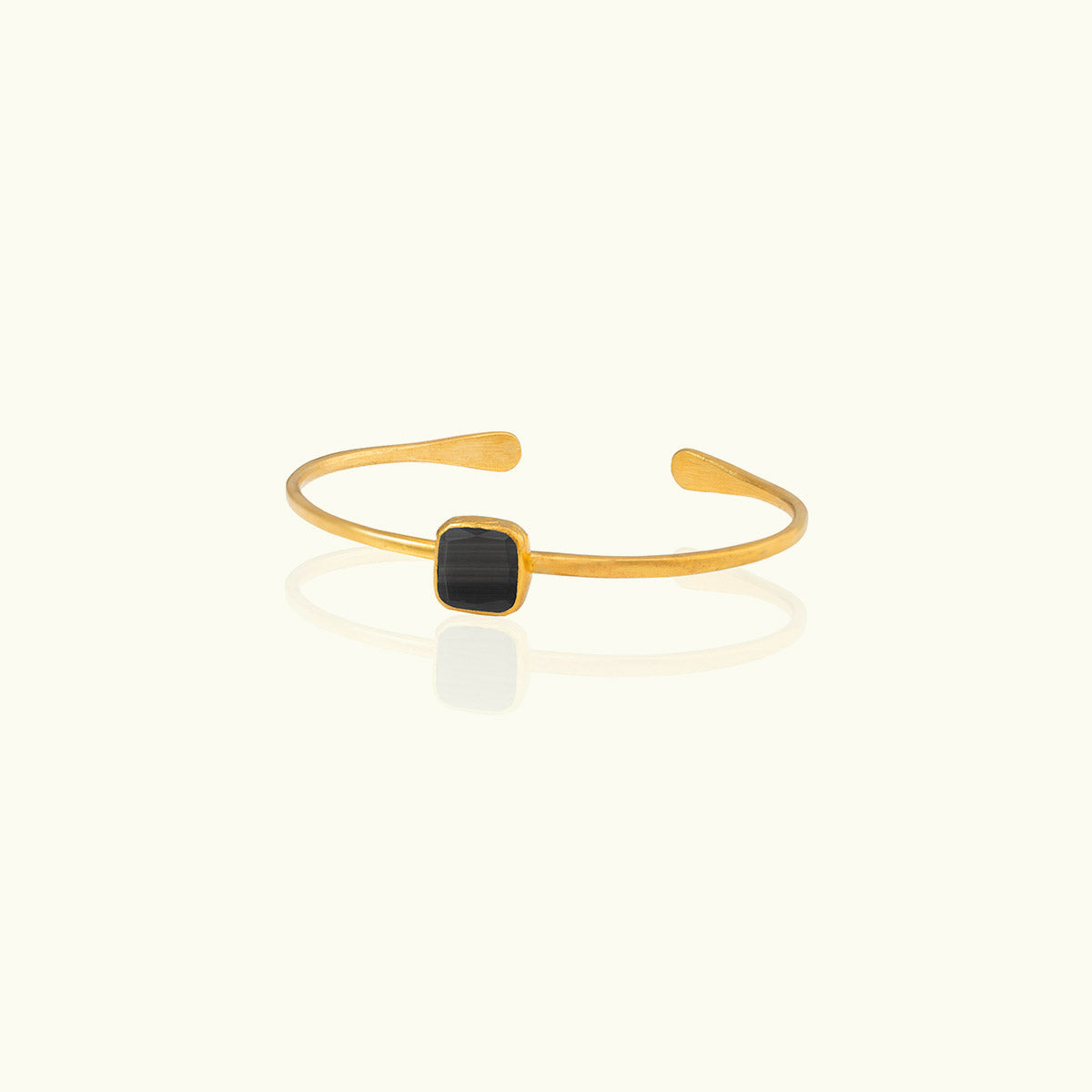 Square Stone Gold Cuff