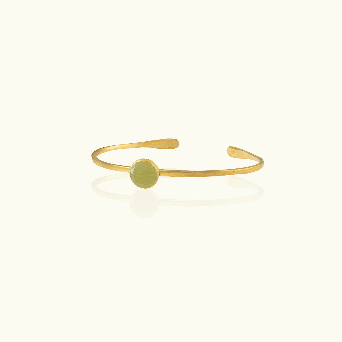 Small Circle Stone Gold Cuff