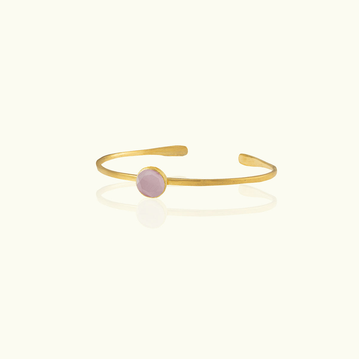 Small Circle Stone Gold Cuff