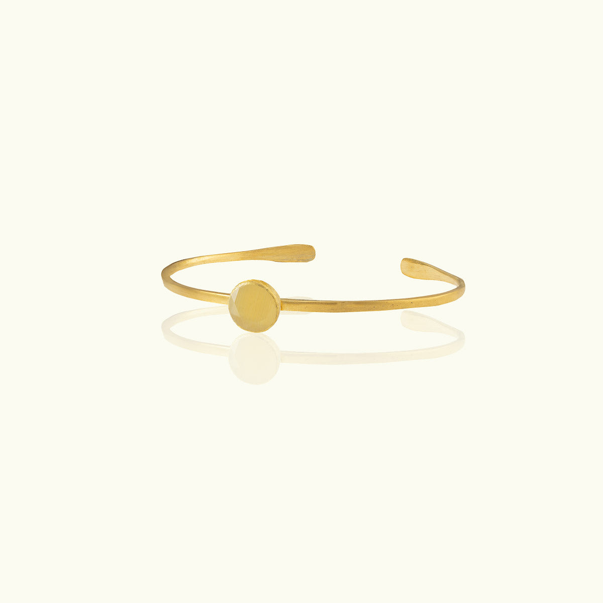 Small Circle Stone Gold Cuff