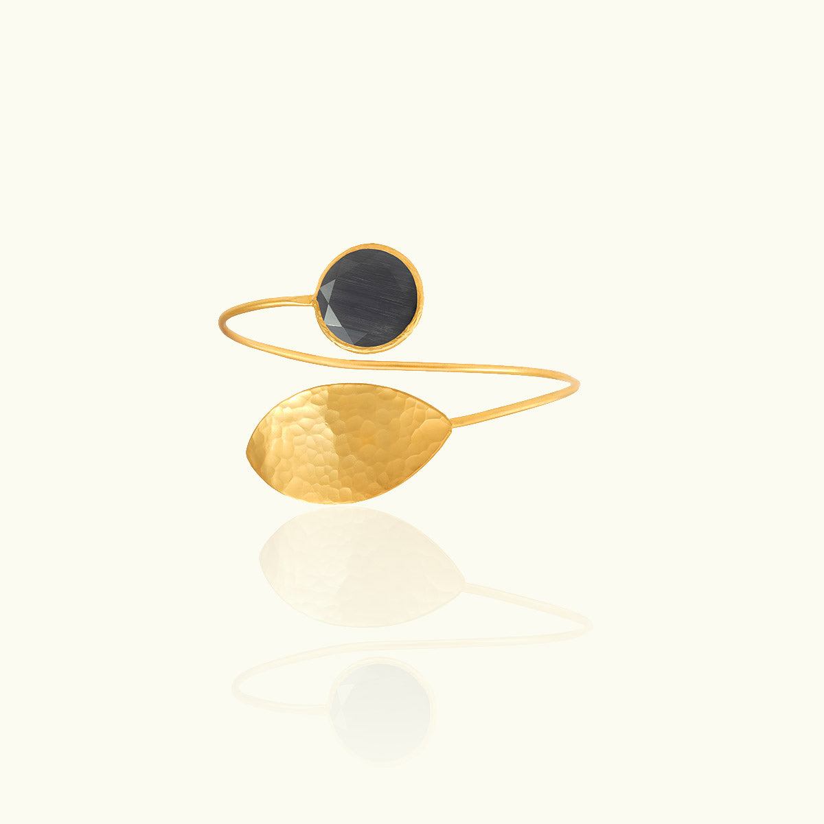 Leaf Stone Gold Cuff