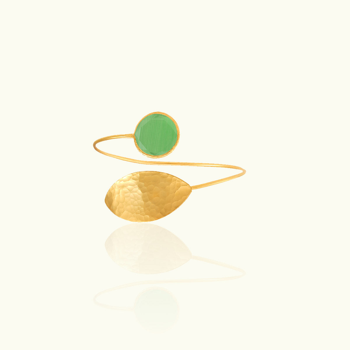 Leaf Stone Gold Cuff