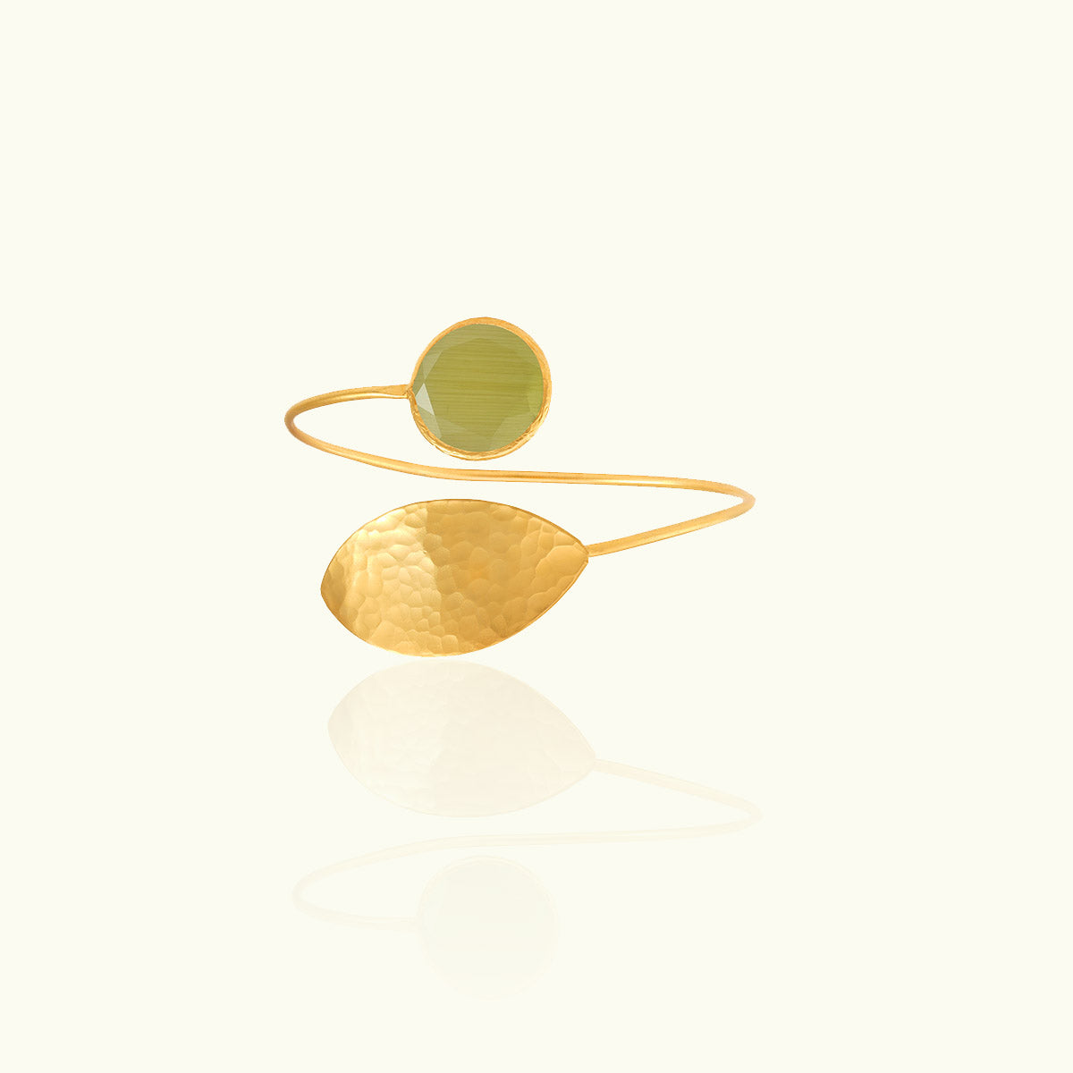 Leaf Stone Gold Cuff