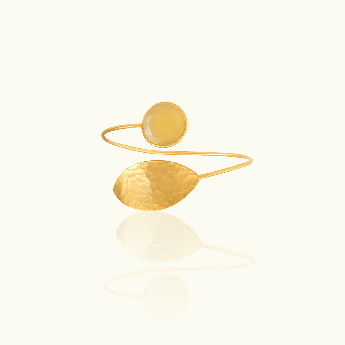 Leaf Stone Gold Cuff