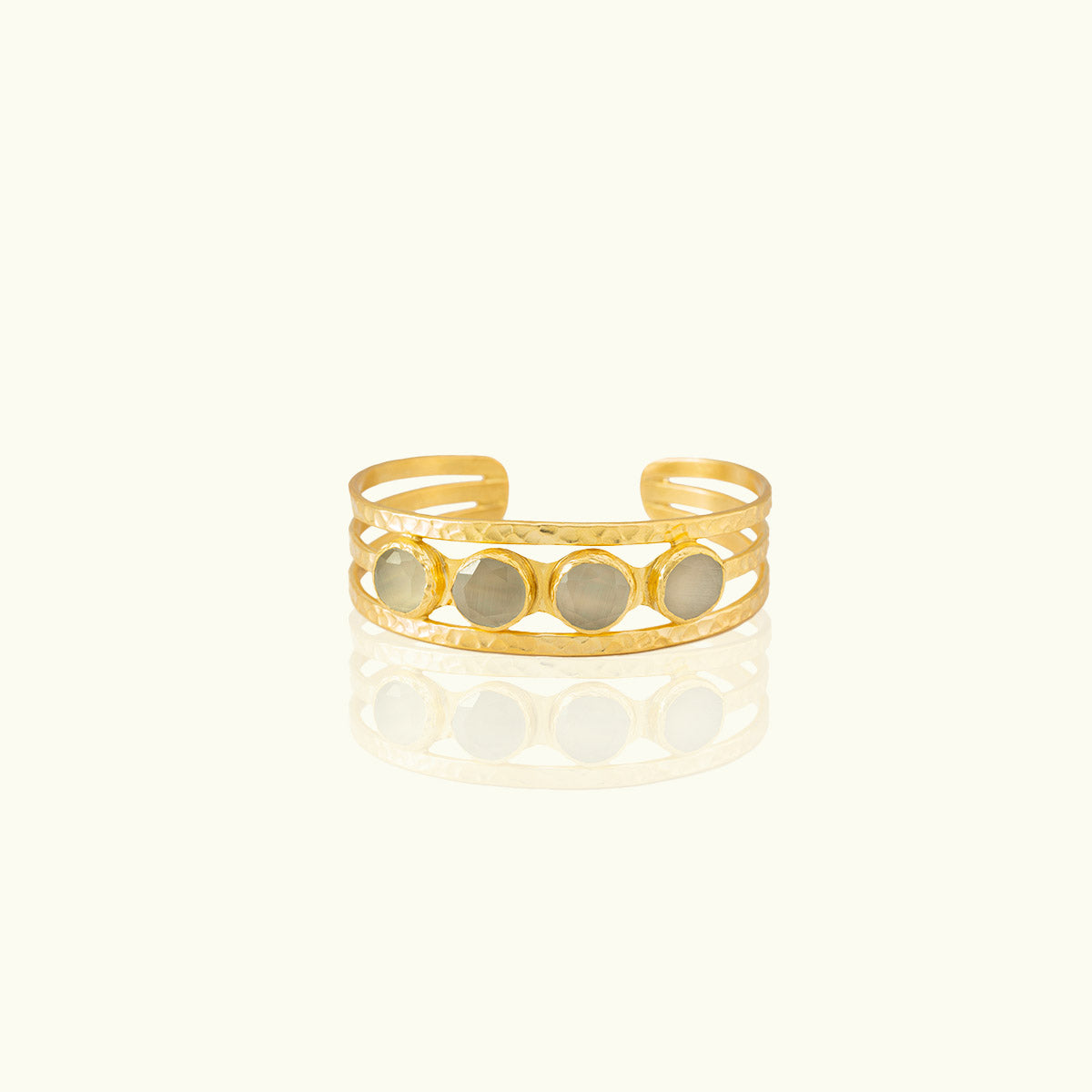 Four Stone Gold Thick Cuff