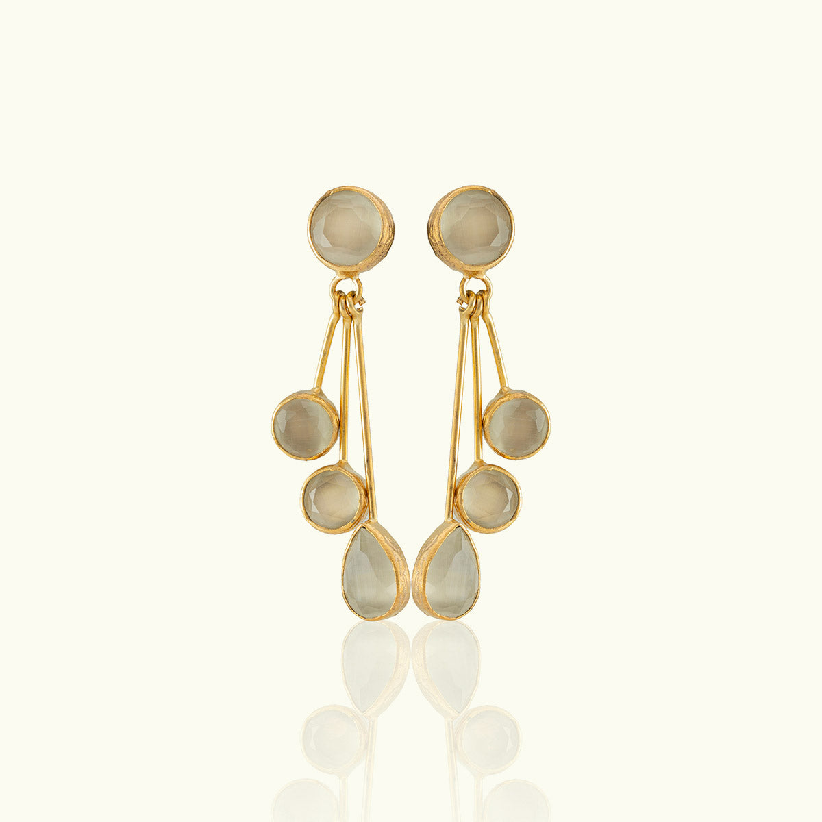 Quadruple Stone Gold Soho Drop Earrings