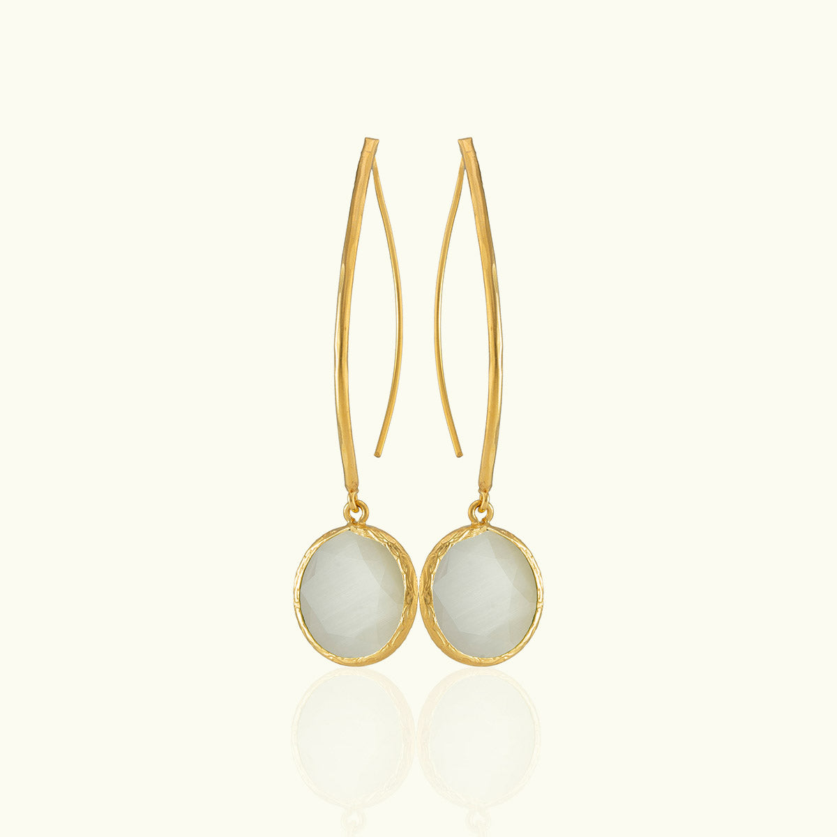 Single Circle Drop Gold Hoops