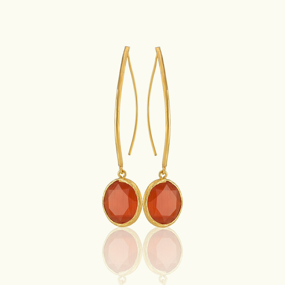 Single Circle Drop Gold Hoops