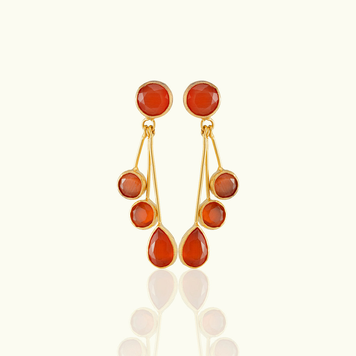 Quadruple Stone Gold Soho Drop Earrings