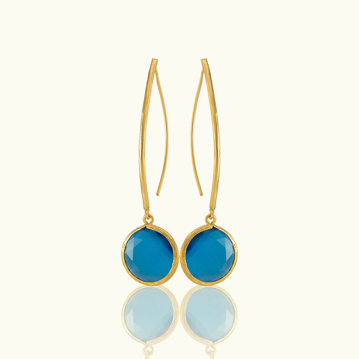 Single Circle Drop Gold Hoops