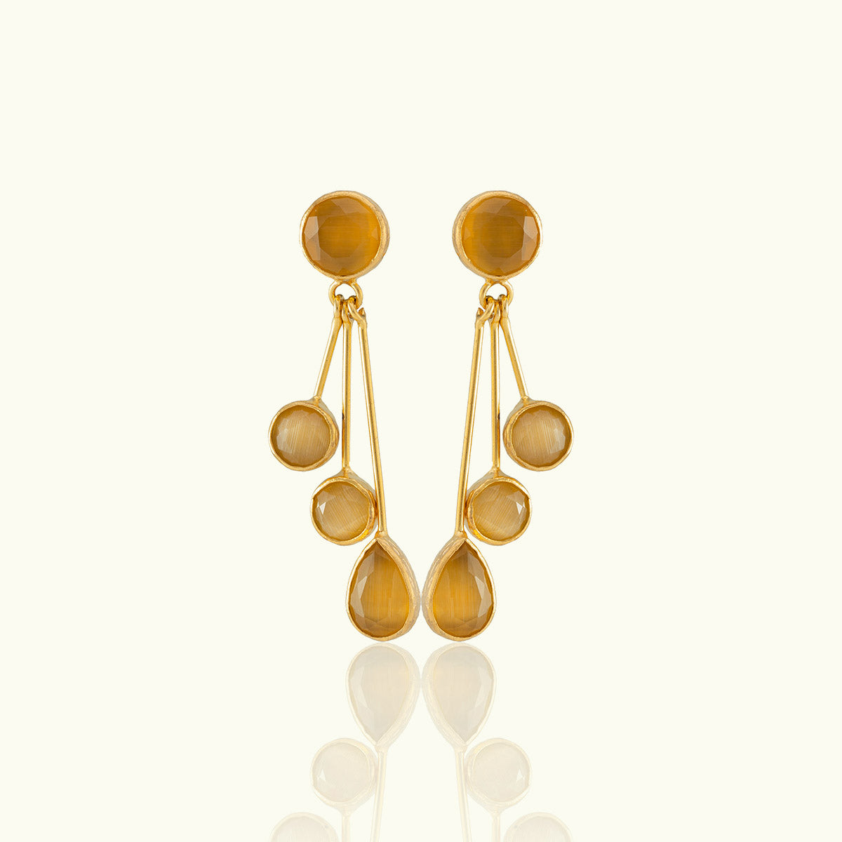 Quadruple Stone Gold Soho Drop Earrings