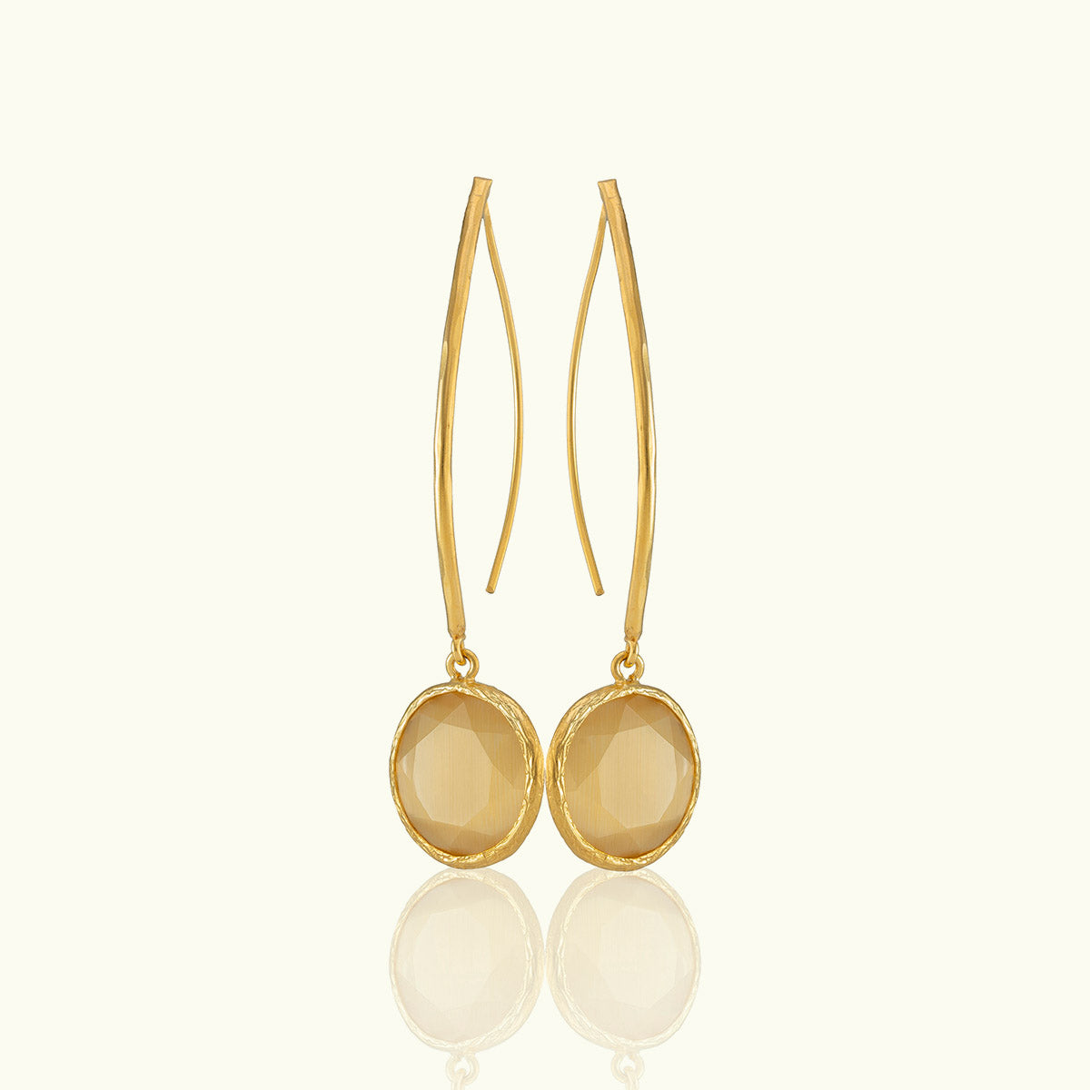 Single Circle Drop Gold Hoops