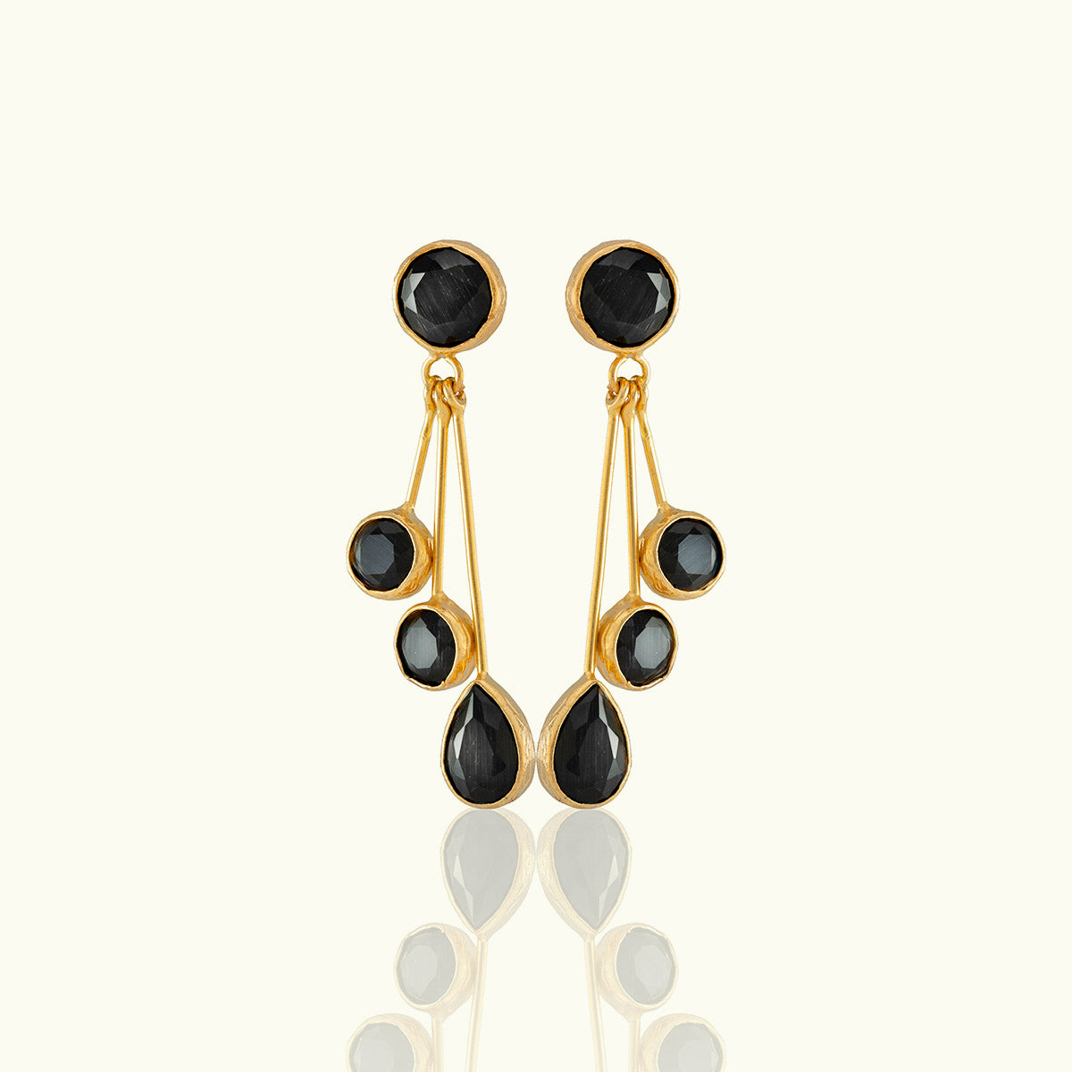 Quadruple Stone Gold Soho Drop Earrings