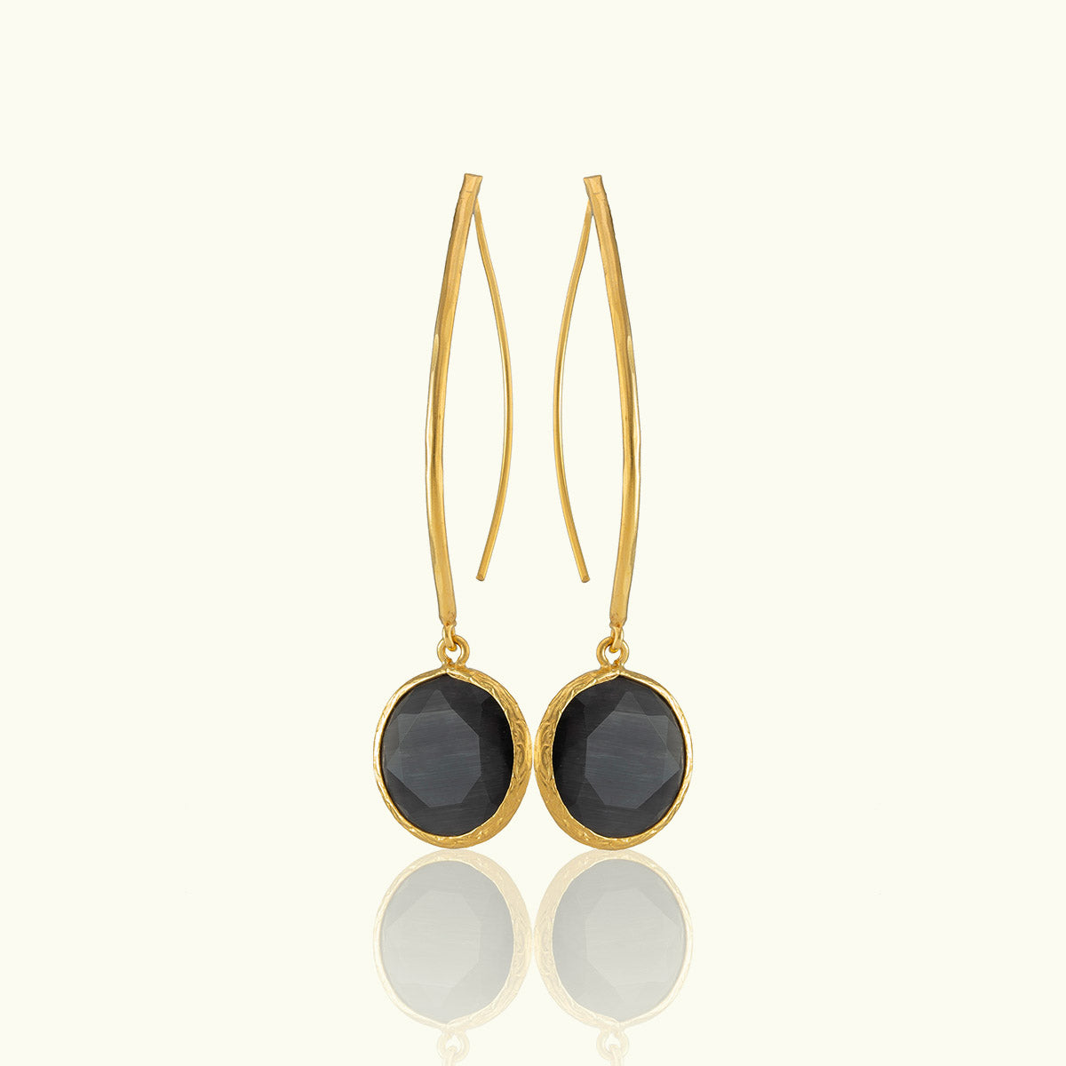 Single Circle Drop Gold Hoops