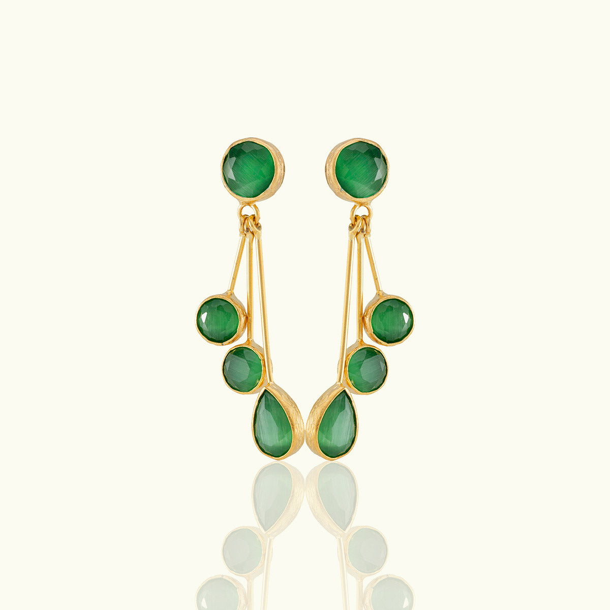 Quadruple Stone Gold Soho Drop Earrings