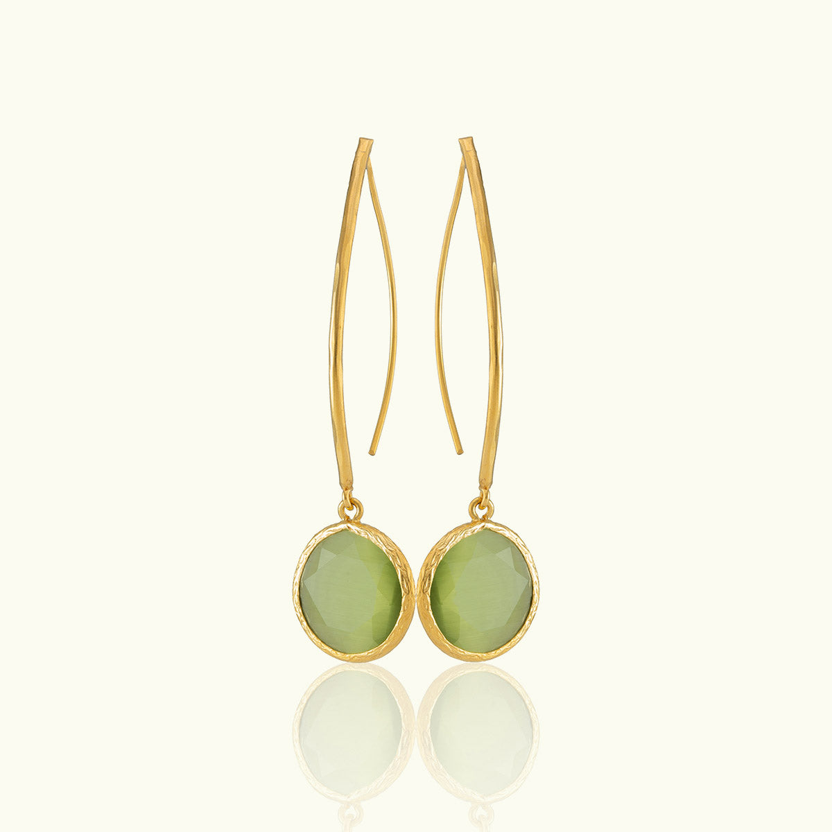 Single Circle Drop Gold Hoops