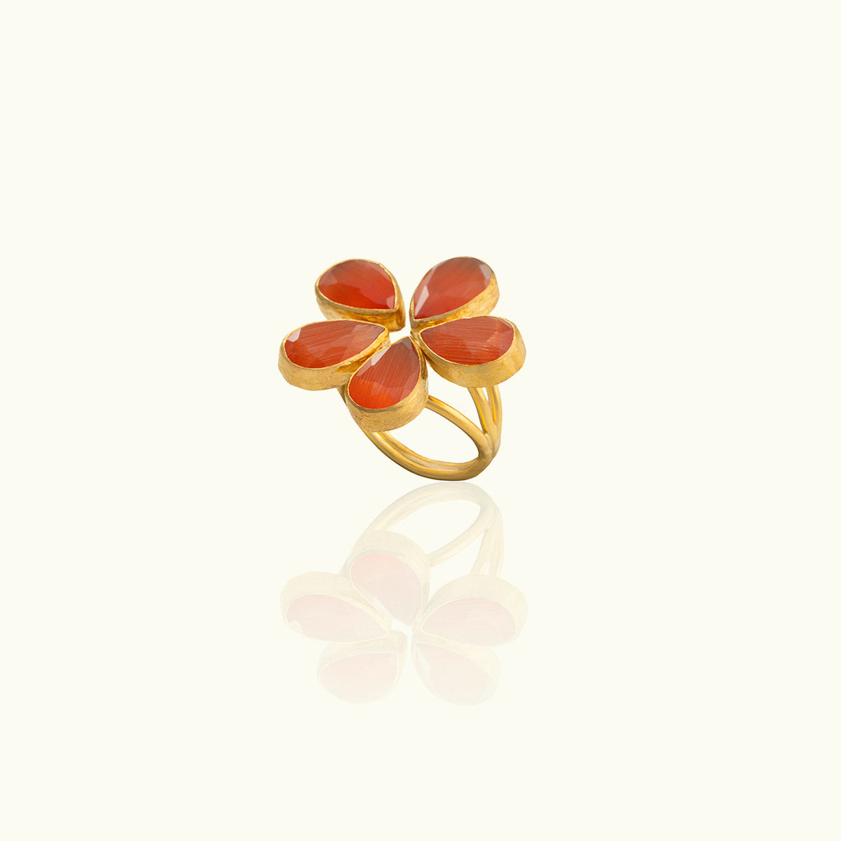 Five Stone Flower Gold Ring