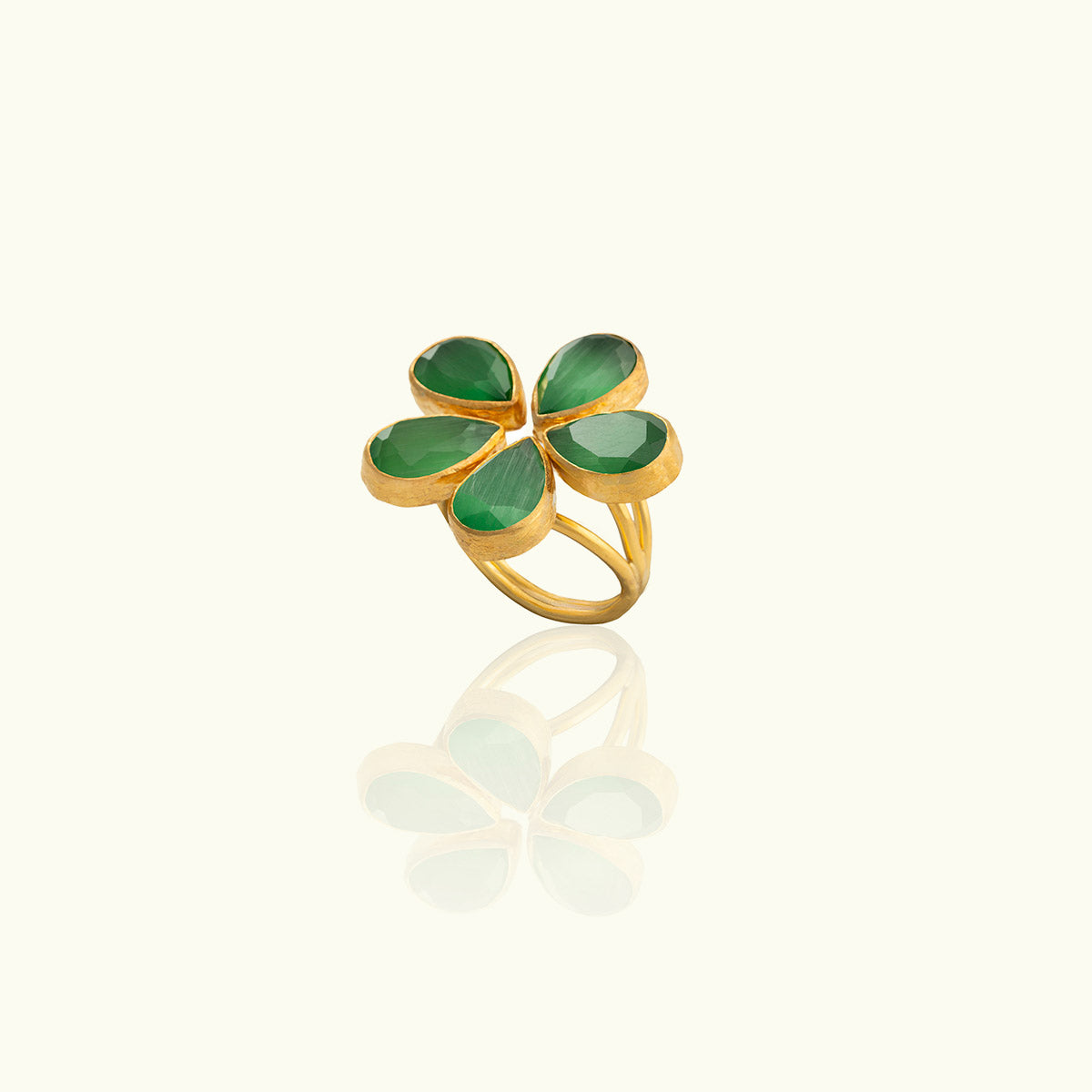 Five Stone Flower Gold Ring