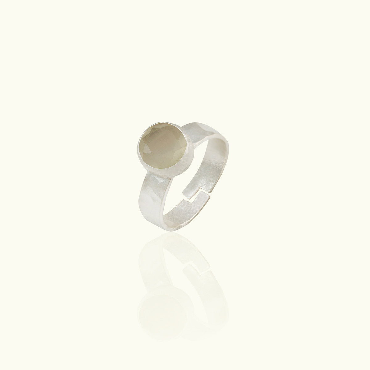 Single Stone Silver Ring